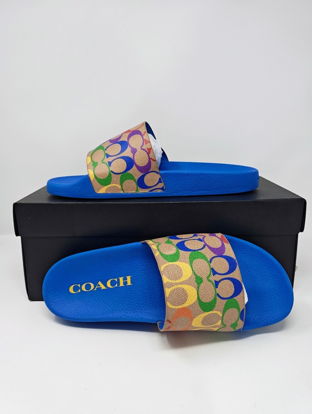Coach Signature Pride Slides. Men's Size 10. New In Box
